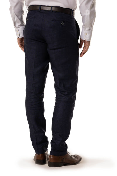 Navy Linen Trouser