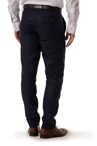 Navy Linen Trouser