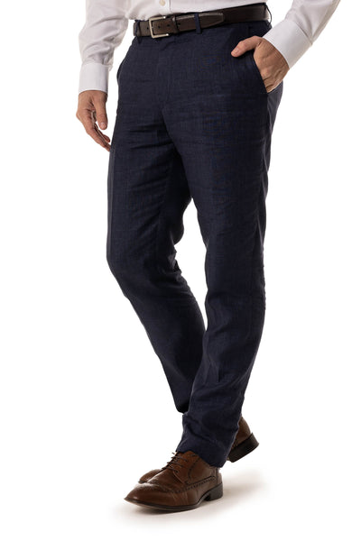 Navy Linen Trouser