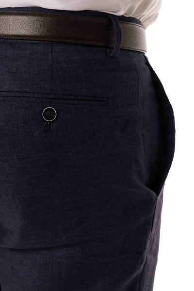 Navy Linen Trouser