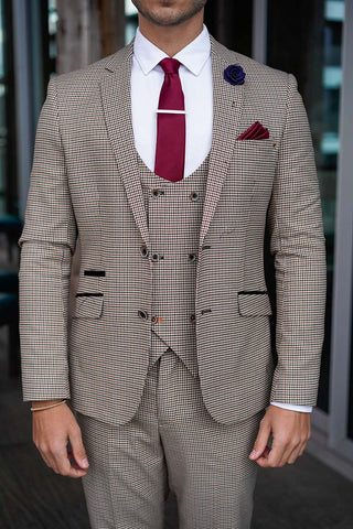 Houndstooth Tan Suit
