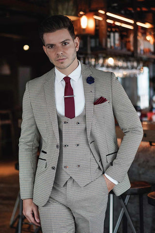 Houndstooth Tan Suit